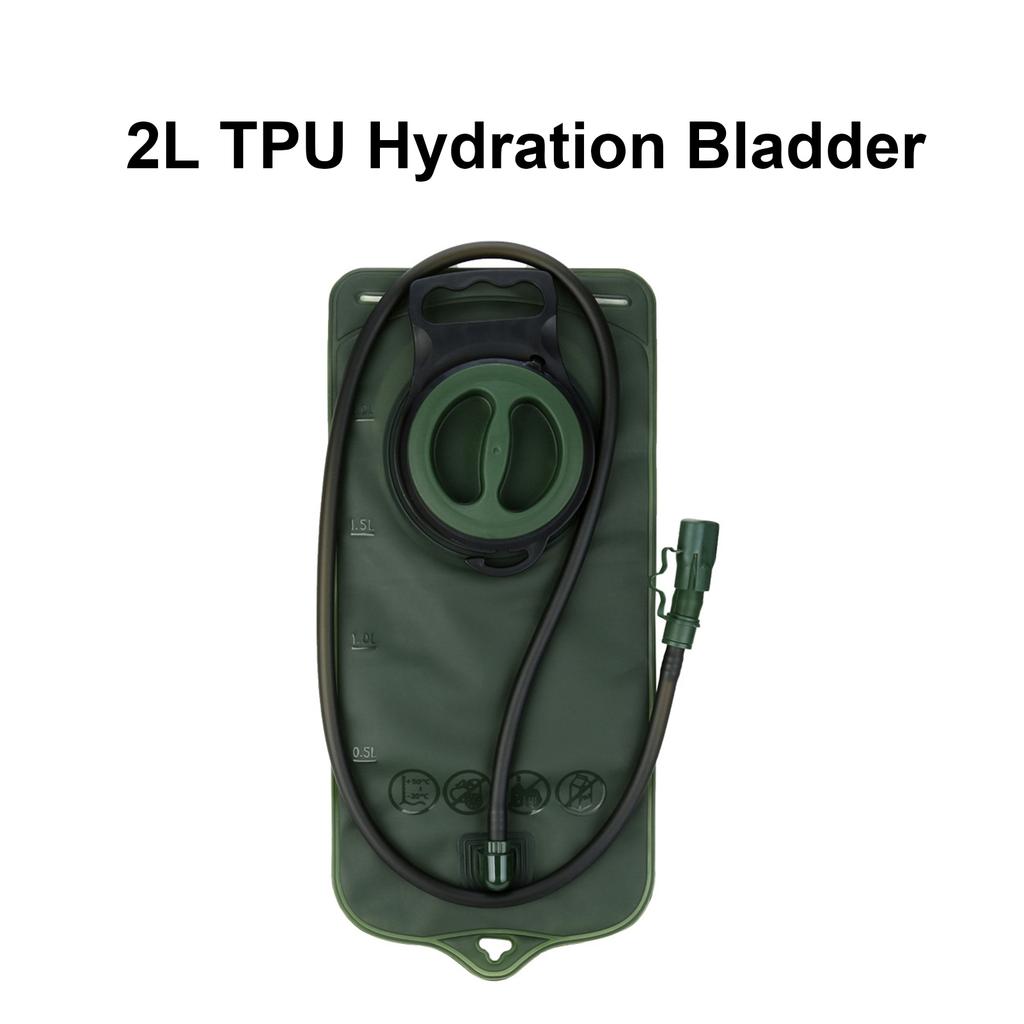 Portable 2L TPU Hydration Bladder for Camping Cycling Hiking Running Large Opening Sports Water Bag Green Green 2L