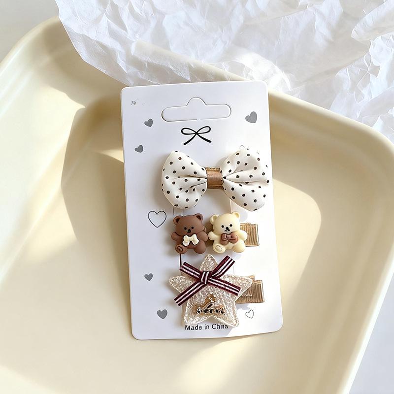 Adorable Bear Hair Clips & Bow Hairpins for Women: Cute Animal Cartoon Accessories