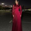 2024 Autumn/Winter Women's European Retro Color Block Slimming Long Sleeve Evening Dress