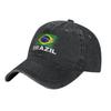 Brazil Distressed Flag Brazilian  Baseball Cap Vintage Cotton  Snapback Hat Unisex Outdoor Summer Unstructured Soft Hats Cap