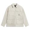 Li Ning Letter Zipper Polo Loose Cotton Jacket Women Jackets Off-White AJMU211-2