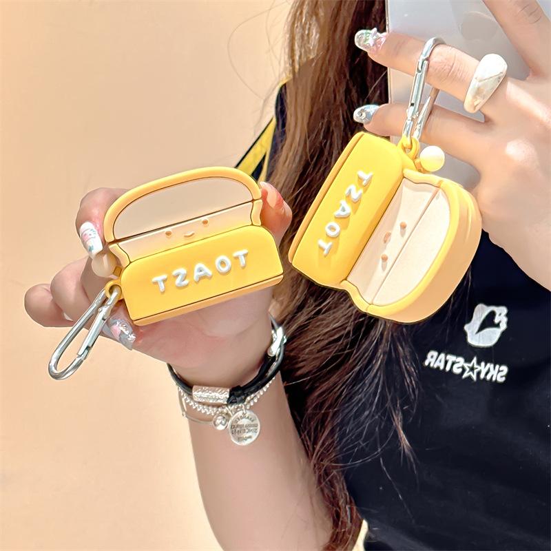 Toast Bread for AirPods 1 Generation Pro1 Apple Bluetooth Wireless Headset Cover 1/1/1 Generation Silicone Cartoon