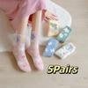 5Pairs Sweet Mink Fur Socks Cartoon Thicken Warm Socks Kawaii Plush Socks  Fall Winter
