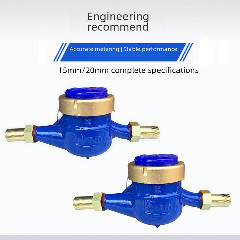 Hushållsvattenmätare med roterande vinge för hyresbostäder, 4 eller 6 punkter, backspärr.