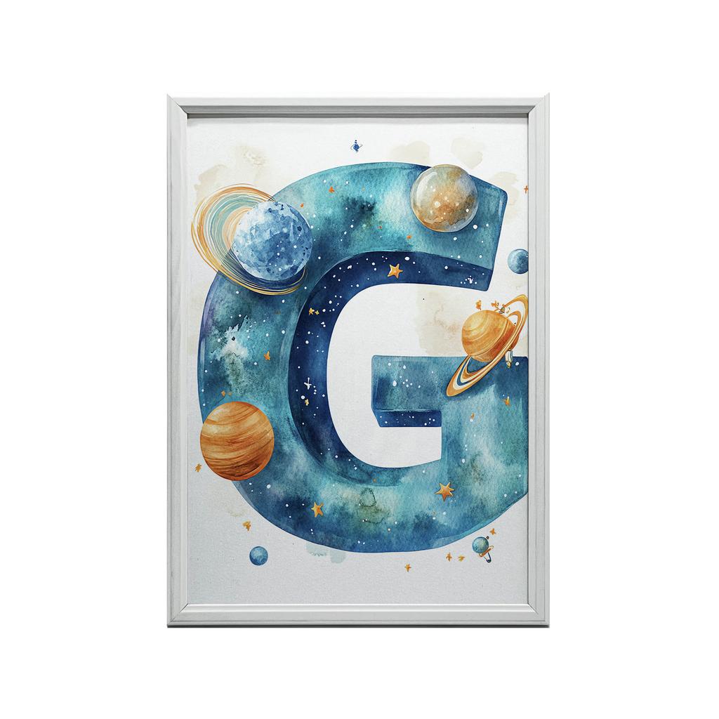 Litera "G" W Kosmosie - Plakat Dekoracyjny Litera "G" W Kosmosie - Plakat Dekoracyjny, 40X50 Cm, Bez Ramy, Papier Matowy 230 Gsm