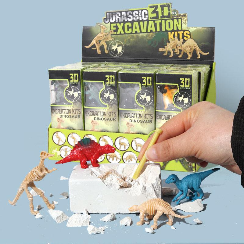 Dinosaur Fossil Archaeological Model Toys Kids Digging Ore Girls Seeking Gems Boys Knocking Smash Gypsum Treasure Surprise Box