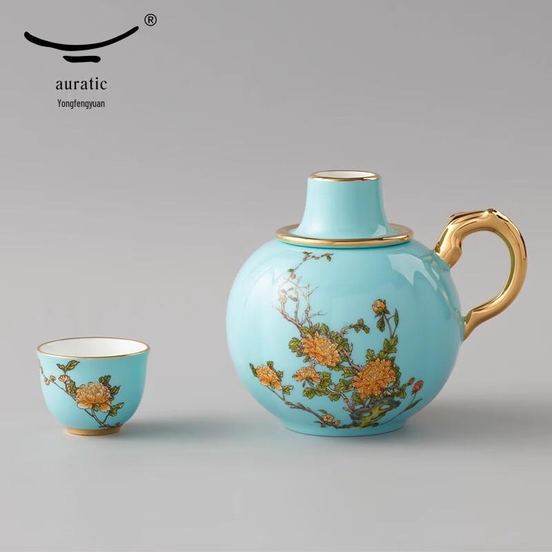 Auratic Madam Porcelain Huangjiu Set - West Lake Blue