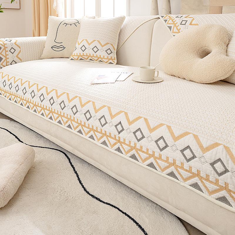 Modern Simple Washed Cotton Sofa Cushion Four Seasons Universal Non-Slip Sofa Cover Modern Cushion Towel Cotton Thickened