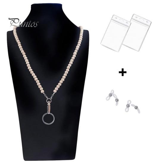 Barevné dřevěné korálky učitelské poutko na řetízek ID držák zatahovací odznak naviják klíče na brýle řetízky na brýle řetízek na brýle s pouzdry na karty