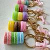 Personalized Butterfly Macaron Cake Keychain with Gold Tag and Book Packaging