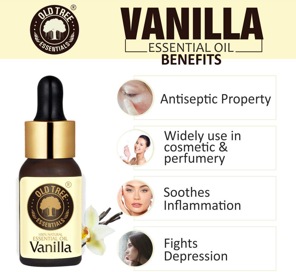 Old Tree Vanilla Essential Oil for Home Fragrance (15ml) - Essential Oil for Skin, Face, Hair, Diffuser, Candle Making -