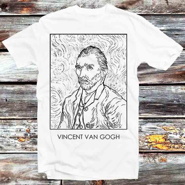 

Vincent Van Gogh Self Portrait One Line Abstract Art T Shirt B1383 L