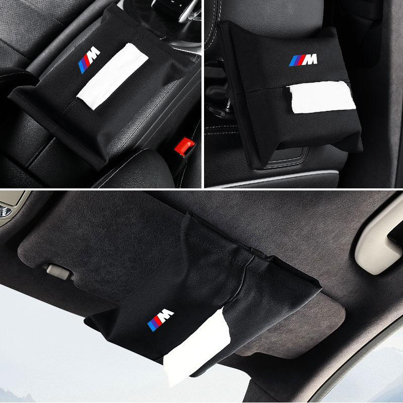 1PCS Holder Sun Visor Seat Back M LOGO Car Tissue Box For BMW X7 X3 X4 X5 X6 3 4 5 6 7 Series Z4 M M3 M5 M6 E38 E39 E46 E53 E60 E61 E64