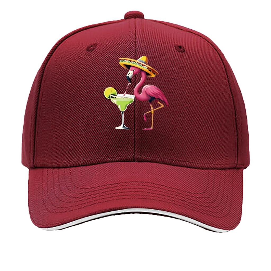 MLFO Flamingo Print Retro Adjustable Lightweight Hat Suitable for Shopping Vacation Fishing Fl Sandwich Baseball Cap