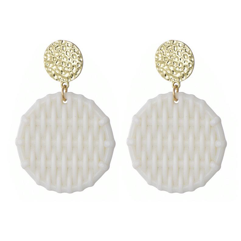 Simple Geometric Drop Dangle Earrings For Women Vintage Gold Color Metal Stud Earrings Brincos Female Zircon Pendientes Mujer