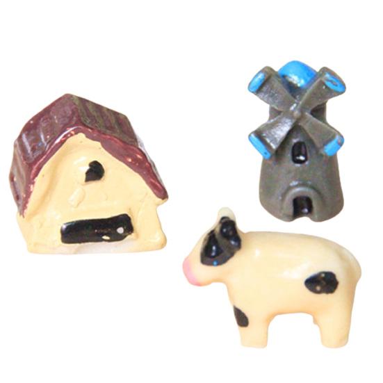 3 stk/sett Anime-figur Høy simulering Dekorativ Mini Actionfigur DIY-tilbehør til hage