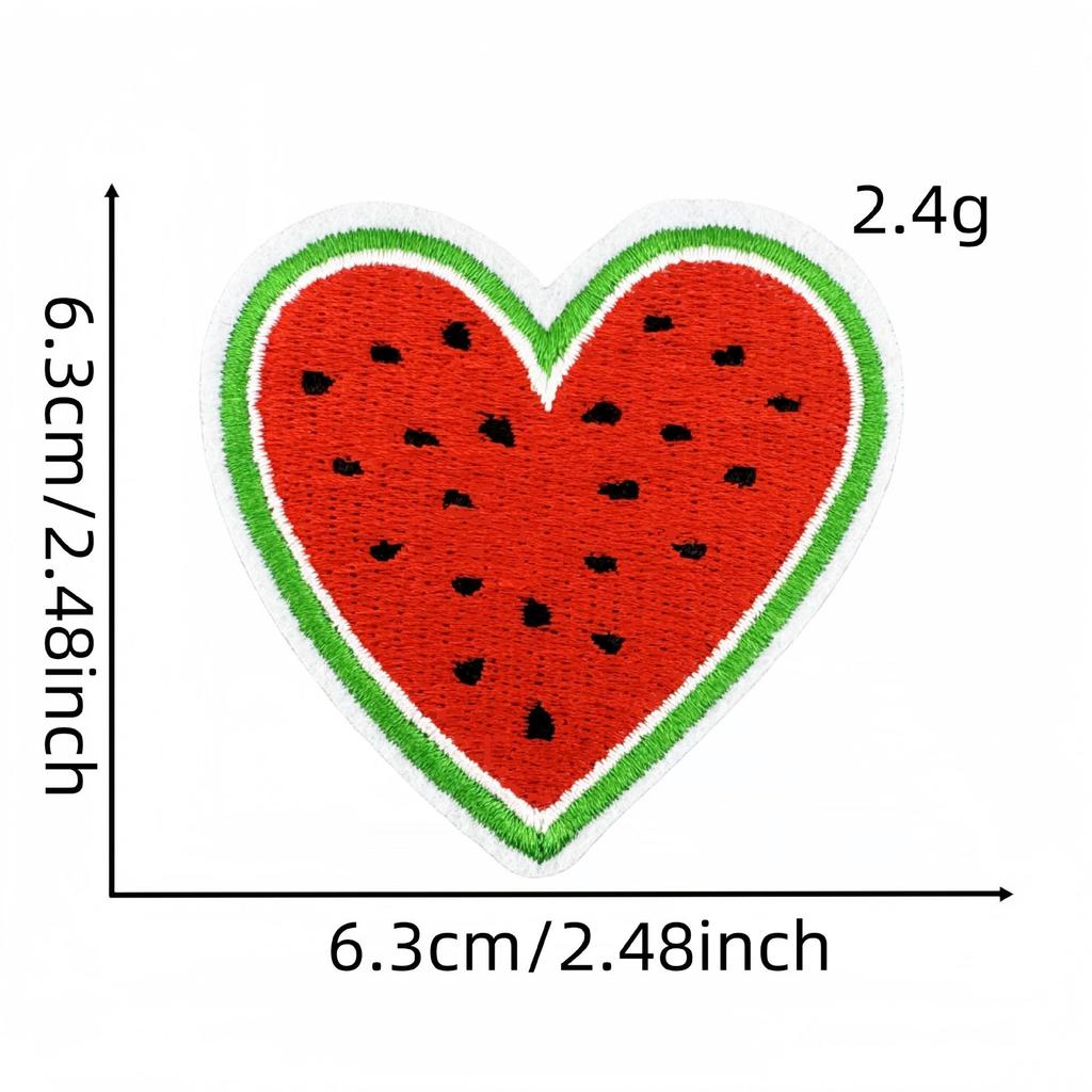 Cartoon Watermelon Embroidered Patch for Clothing & Bags - Heat Adhesive