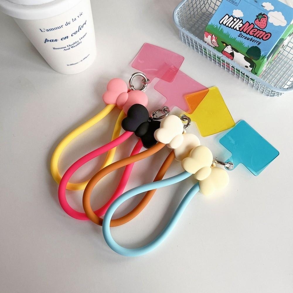 Clip Snap Design Silicone Wrist Strap Bow-knot Style Key Chains Accessory Phone Lanyards for Women