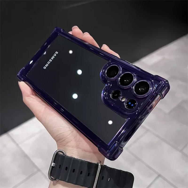 Luxury Clear Shockproof Hard Acrylic Case Cover for Samsung Galaxy S25 Ultra S24 S23 FE S22 Plus A16 A55 A54 A15 A25 A35 A53 5G