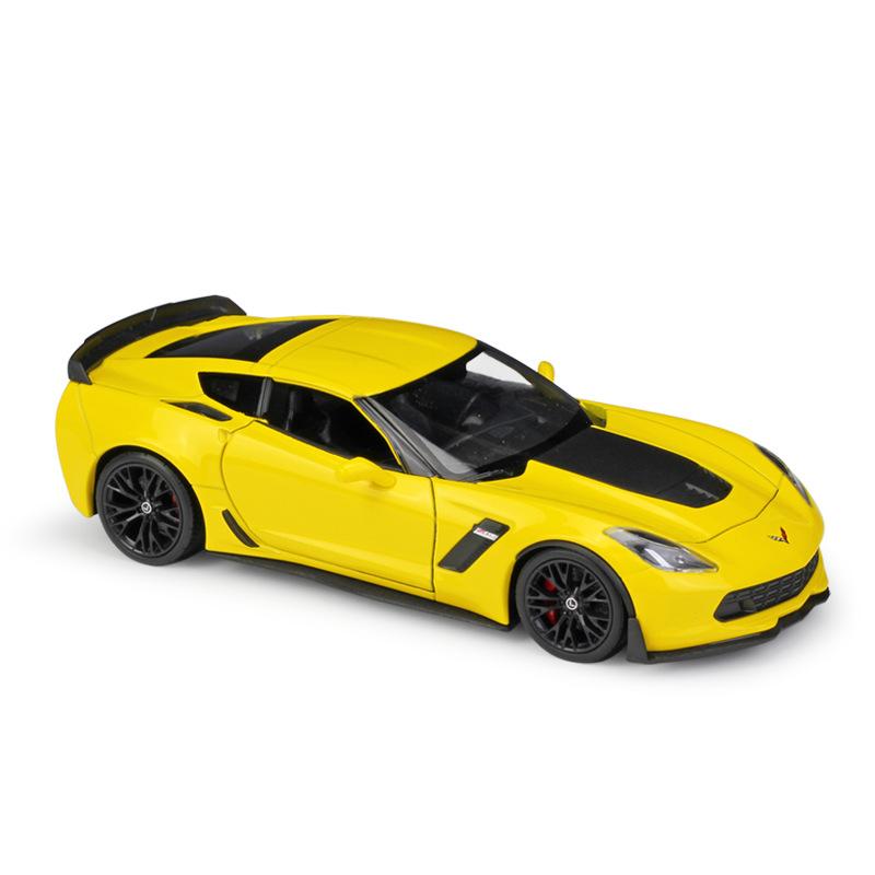 WELLY 1/24 Chevrolet Corvette Z06 2017 Alloy Sports Car Model Diecast Racing Car Model Simulation Collection Childrens Toys Gift