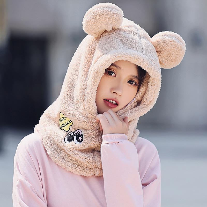 

Animal Ear Ski Helmet Cover Bear Cat Ear Skiing Warmer Comfortable Soft Fleece Winter Warm Skiing Head Warmer Ski Accessories apricot bear