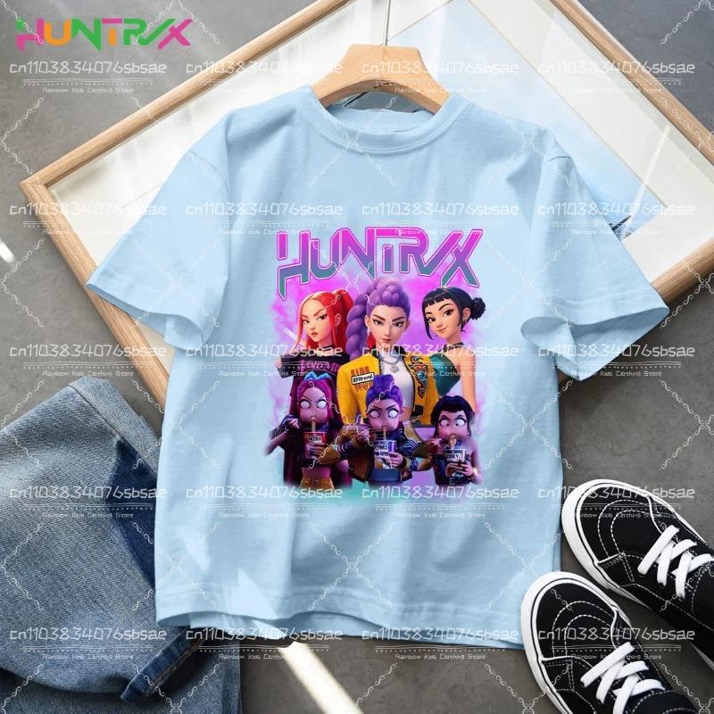 KPop Lovci démonů Zoey Potištěné tričko Dětské Nové Kreslené Měkká Bavlna Dívčí Tričko Topy K-Pop Bavlna Batole Dívčí Oblečení