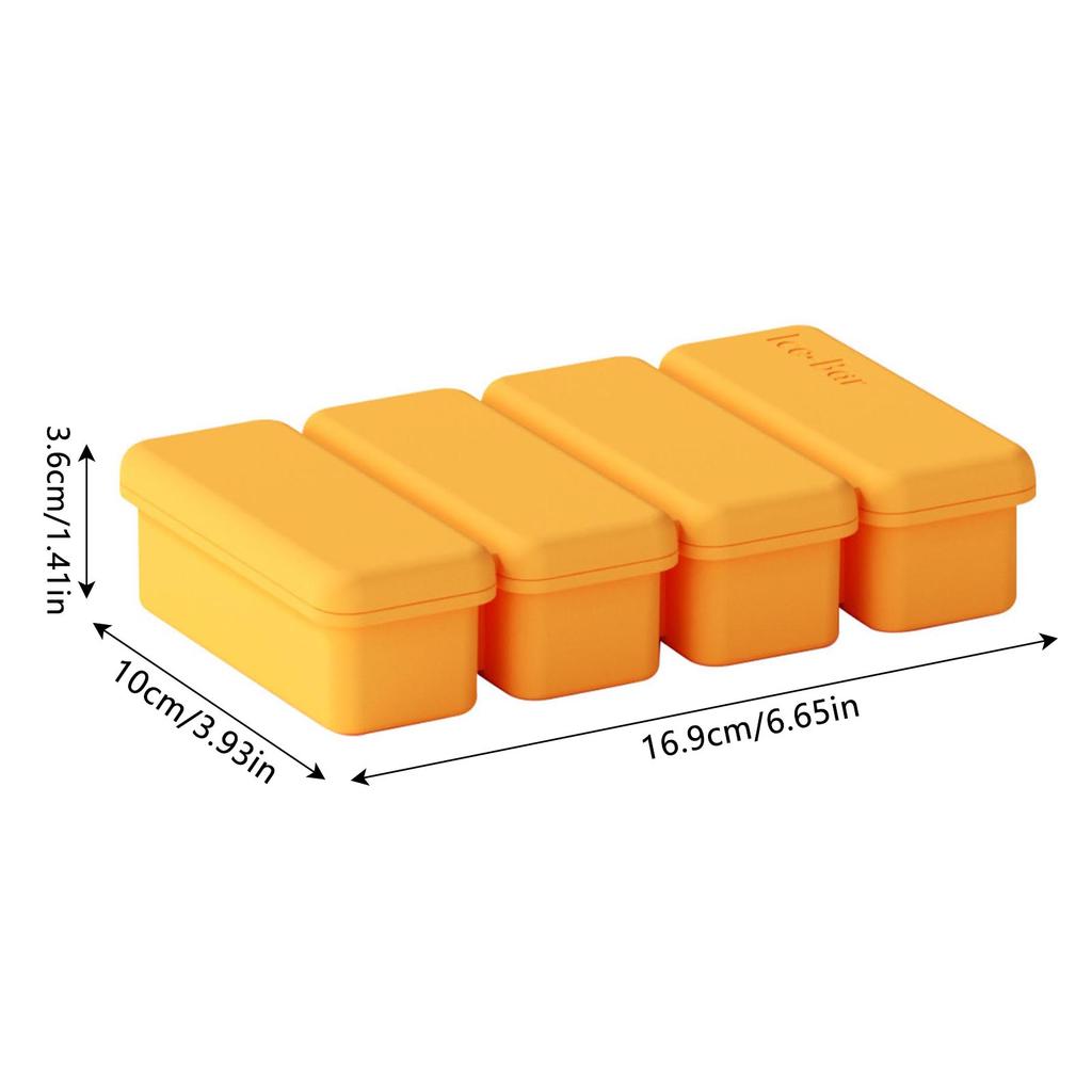Silicone Ice Cube Tray Mold 4 Grids Reusable Ice Mold For Ice Cream Cake Pudding Chocolate Mould Maker Bar Kitchen Gadgets