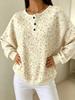 Fashion gradient striped waffle button hoodie