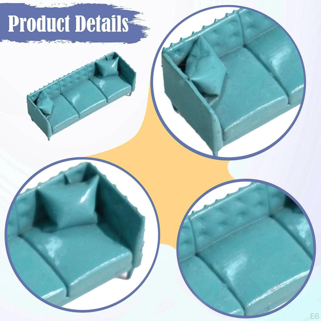 1/64 Scale Model Sofa, Miniature Furniture for Display, Artwork, Gift, Diorama, Decorative
