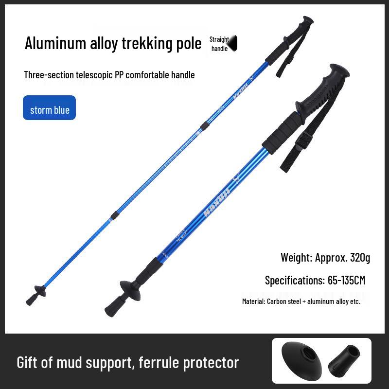 Anti-Slip Aluminum Alloy Telescopic Trekking Stick for Hiking & Walking