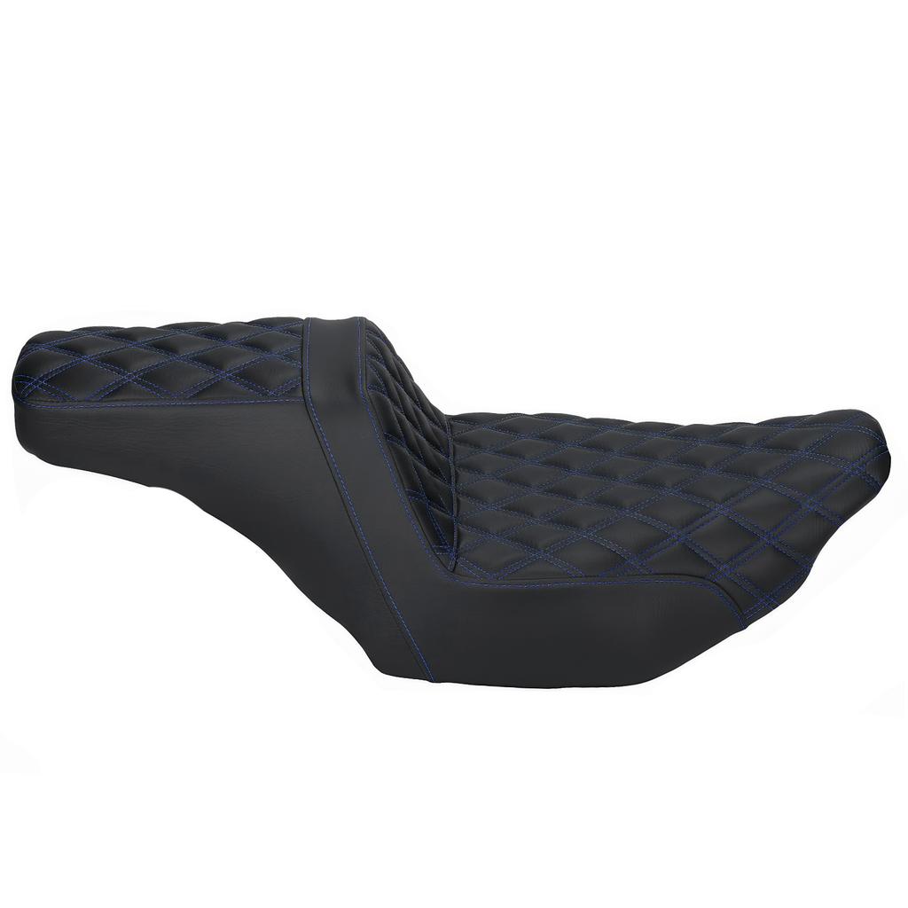 Driver Passenger Two-Up Seat Stepped Type with Diamond Pattern Stitching for Harley CVO Road Glide Street Glide Ultra FLHXU