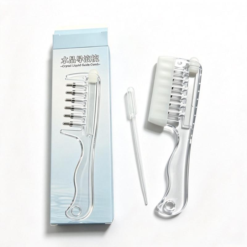Portable Transparent Hair Root Comb Liquid Guide Applicator Scalp Massage Comb Hair Oil Serum Brush Anti-Leak Hair Care Tool