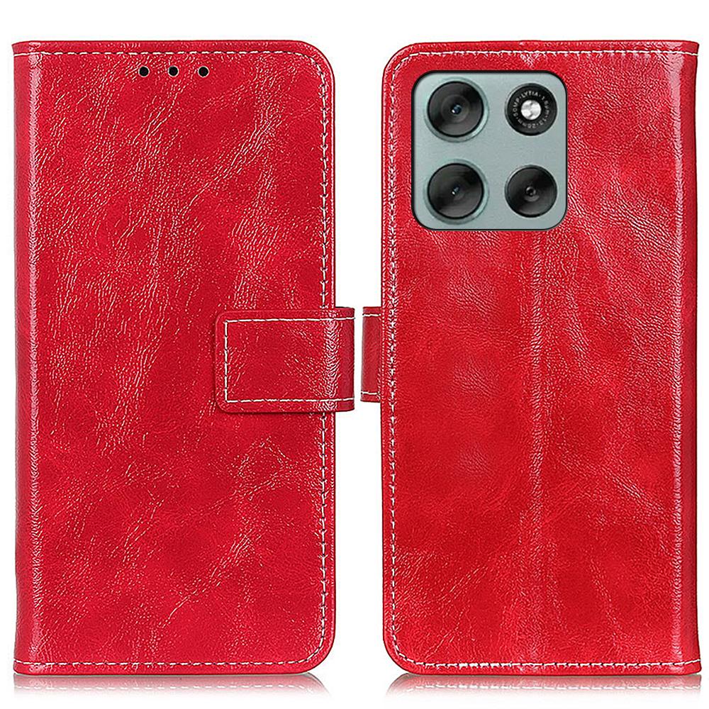 For Motorola Moto G56 5G Case Wallet Leather Phone Cover Crazy Horse Texture