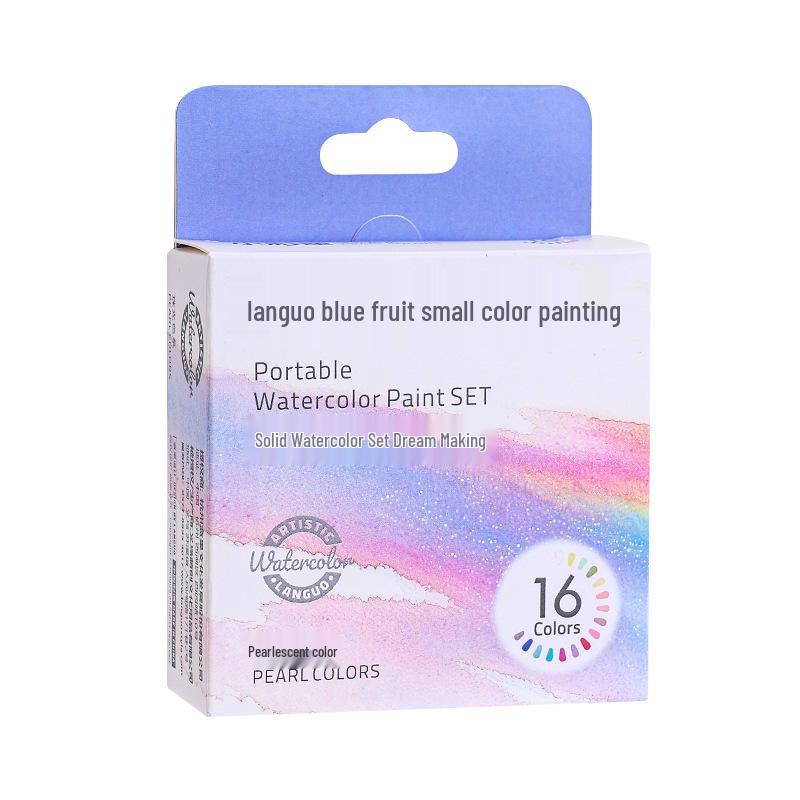 Blue Fruit Portable Watercolor Paint Set for Students - Refillable Travel Palette for Sketching