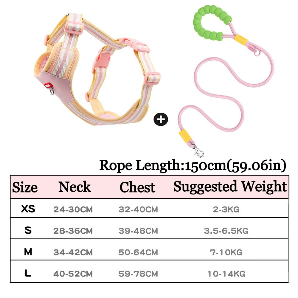 with Traction Rope Pet Walking Vest Adjustable Dog Collars Leash Set  Dog Accessories
