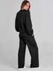 European-American Autumn/Winter Crew Neck Pullover & Long Pants Women's Fashion Set