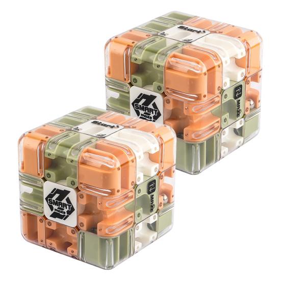 1/2Pcs Educational 3D Puzzle Maze Cube Toddlers Brain Teaser Rolling Ball Maze Cube Kids Logical Thinking Development Handheld Bead Maze Toy
