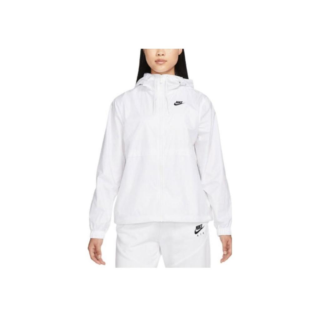 Nike Jednobarevná lehká sportovní bunda s kapucí pro volný čas Dámské bundy Bílá DM6180-100