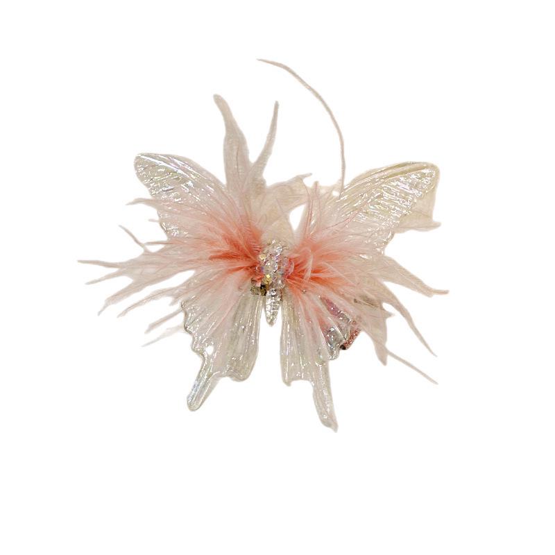 2023 Children's 3D Butterfly & Mermaid Princess Hair Clips - Feather Hairpins & Baby Headwear Accessories