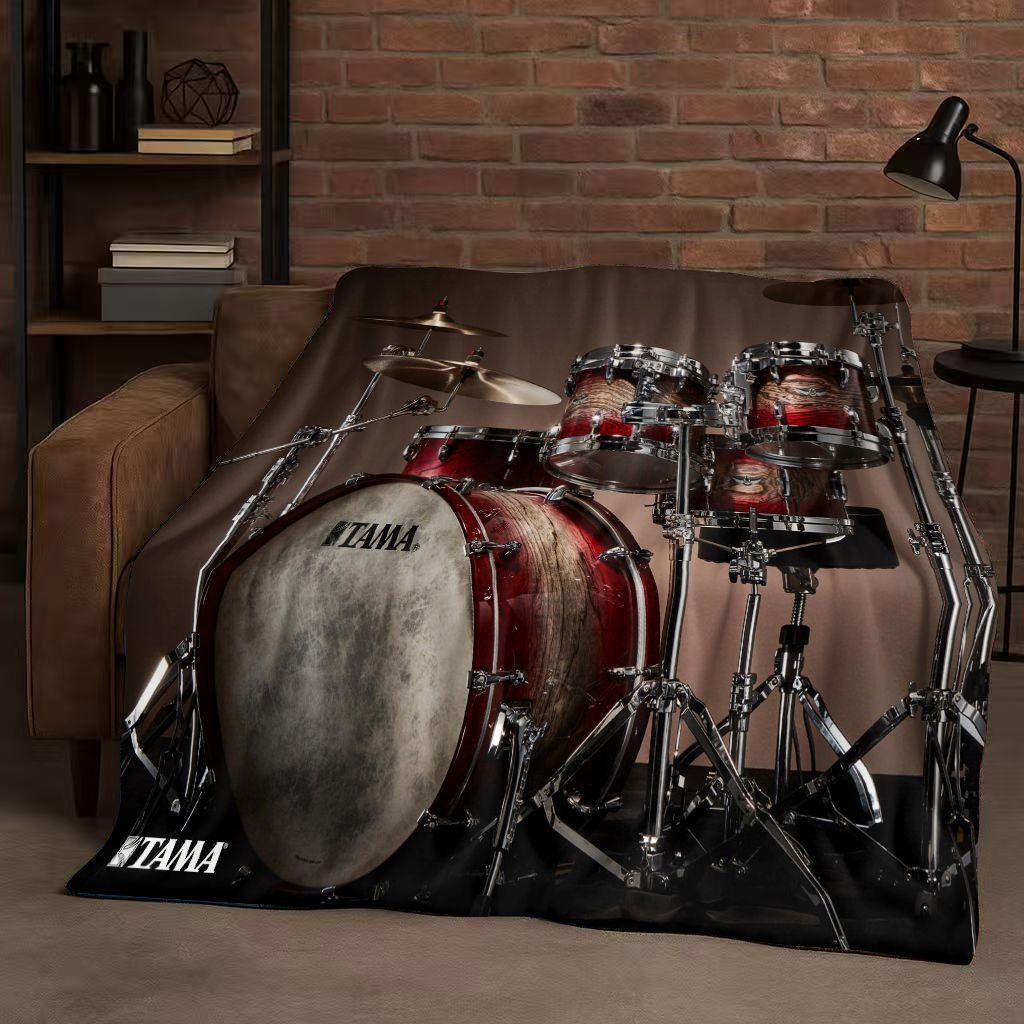 Set Batteria Classico Strumenti Musicali Rock Coperta in Flanella, Coperta Plaid Ultra Morbida per Casa Camera da Letto Letto Divano Copertura Regalo per Bambini