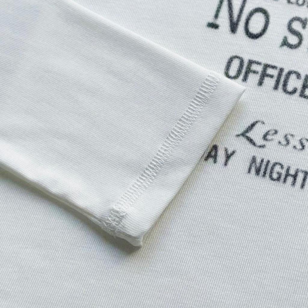 New Style American Spicy Girl Letter Print Sheer Long Sleeve T-shirt