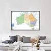 English Map Australia Map Administrative Map Wall Decor Background Living Home Study Studio Supplies Decorative Hanging Picture