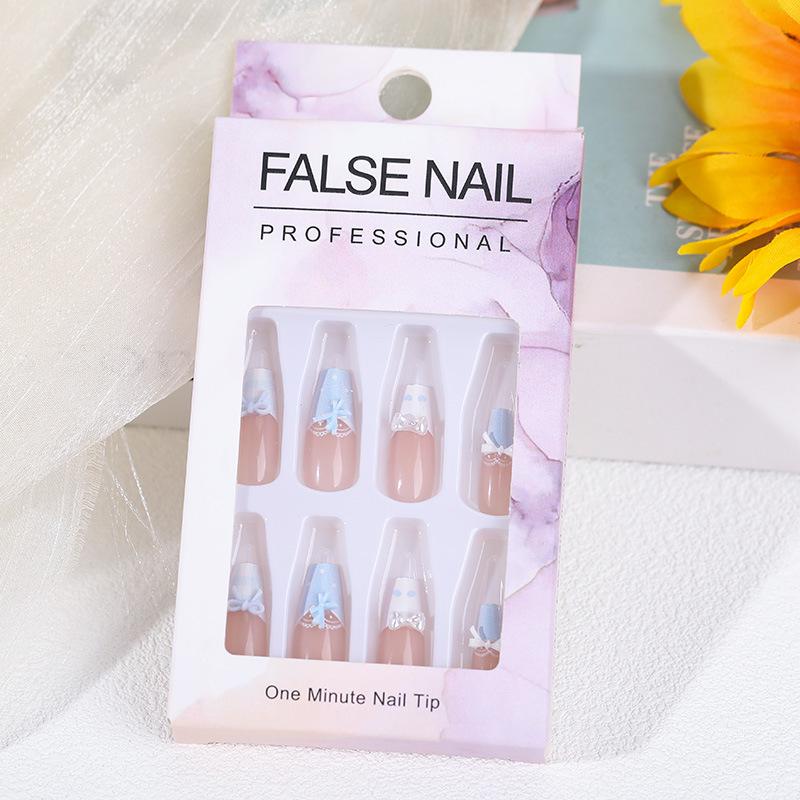 2026 Student Cute Puppy Detachable Handmade Short White Nail Tips