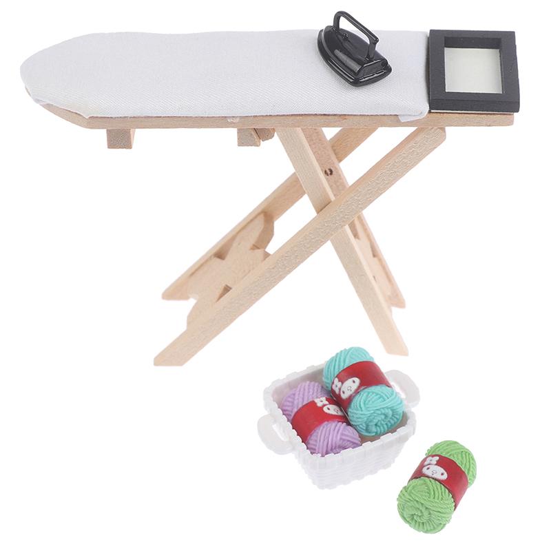 1:12 Dollhouse Miniature Furniture Ironing Board Scene Set Doll House Home Decor