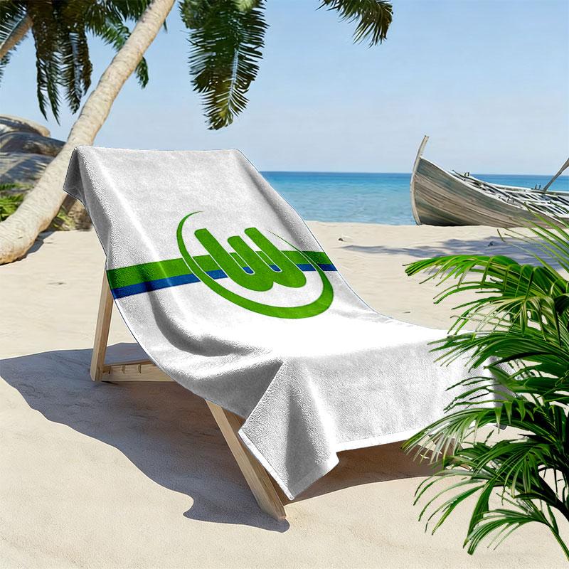 Asciugamano da Spiaggia con Stampa VfL Wolfsburg, Asciugamano Grande Morbido Asciugatura Rapida per Spiaggia Campeggio Nuoto