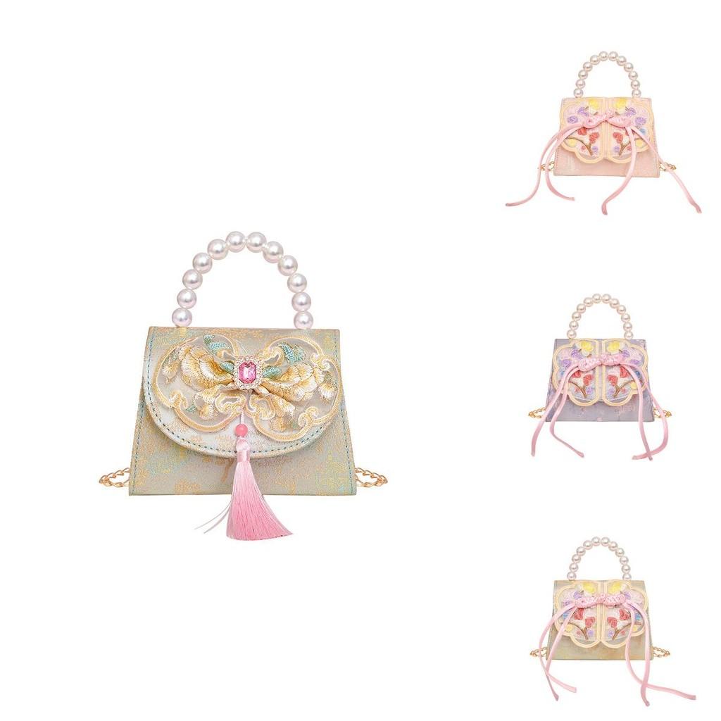 Style Chinese Embroidery Kids Trendy Bag Pu Material Fun Pattern Outings Summer