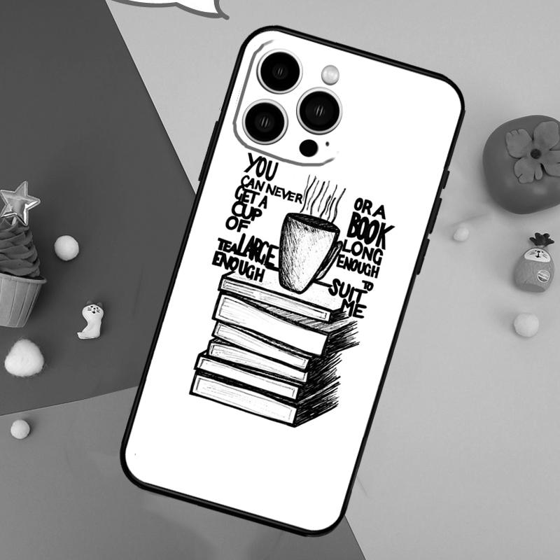 Books And Coffee Phone Case For iPhone 17 Pro Max 16 15 14 12 11 13 Pro Max Plus 12 13 Mini 16e 17 Air Cover