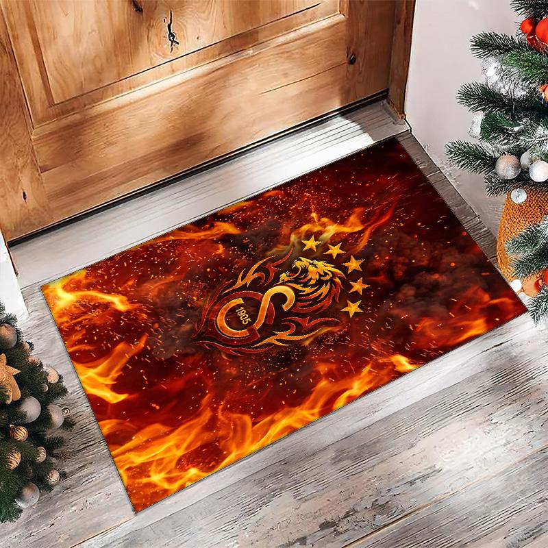 Tappeto Morbido Antiscivolo per Interni con Motivo Calcio Galatasaray FC Tappetino Decorativo Sportivo per Camera da Letto