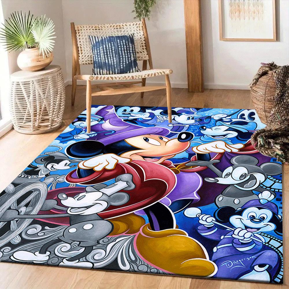 1pc Mickey Mouse Carpet Area Rug, Bedroom, and Playroom - Durable, Stain-Resistant, and Easy To Clean, Living Room, Laundry Room, Home Decor