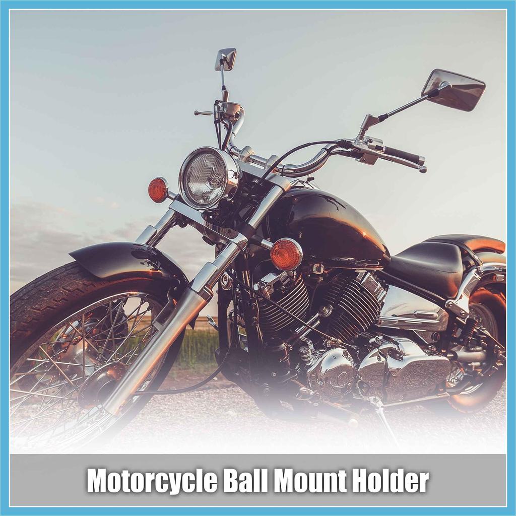 BULLSPANN 25mm Motorcycle Ball Mount Portable Tripod Ball Adapter for Rear View Mirror Screw